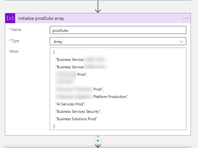 Initialize prodSubs array